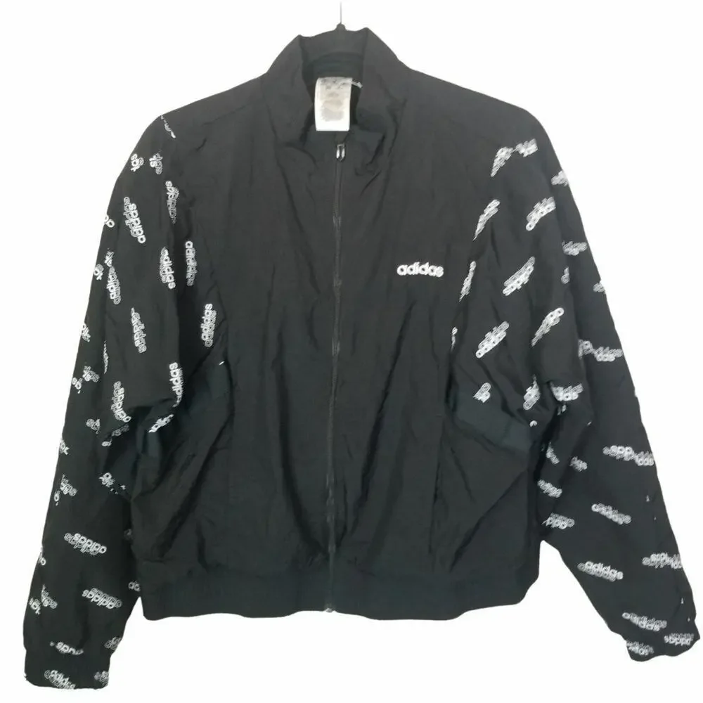 Adidas Womens Full Zip Track Jacket Size M Sporty Athletic Activewear Wicking